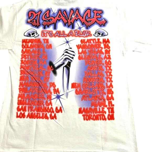 21 Savage x Drake Slaughter Gang Tour T-Shirt XL | It’s All A Blur 2023 Merch - Picture 2 of 3